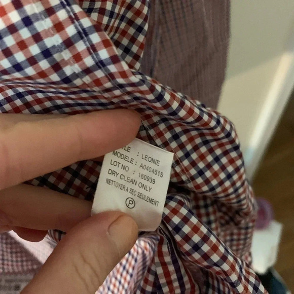 Red White Blue Gingham Theory Button Down Size M - Picture 5 of 6